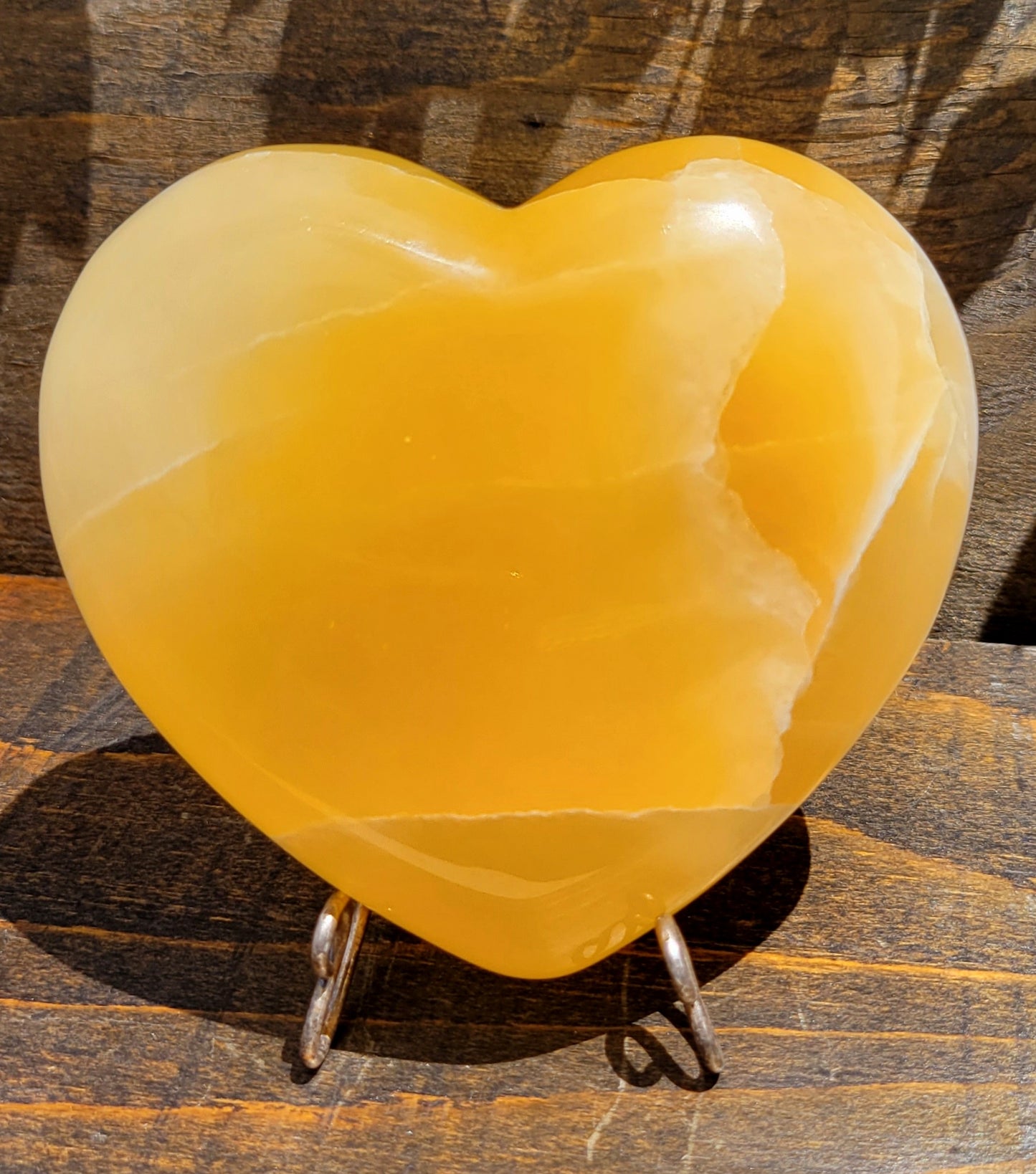 4" Orange Calcite Heart
