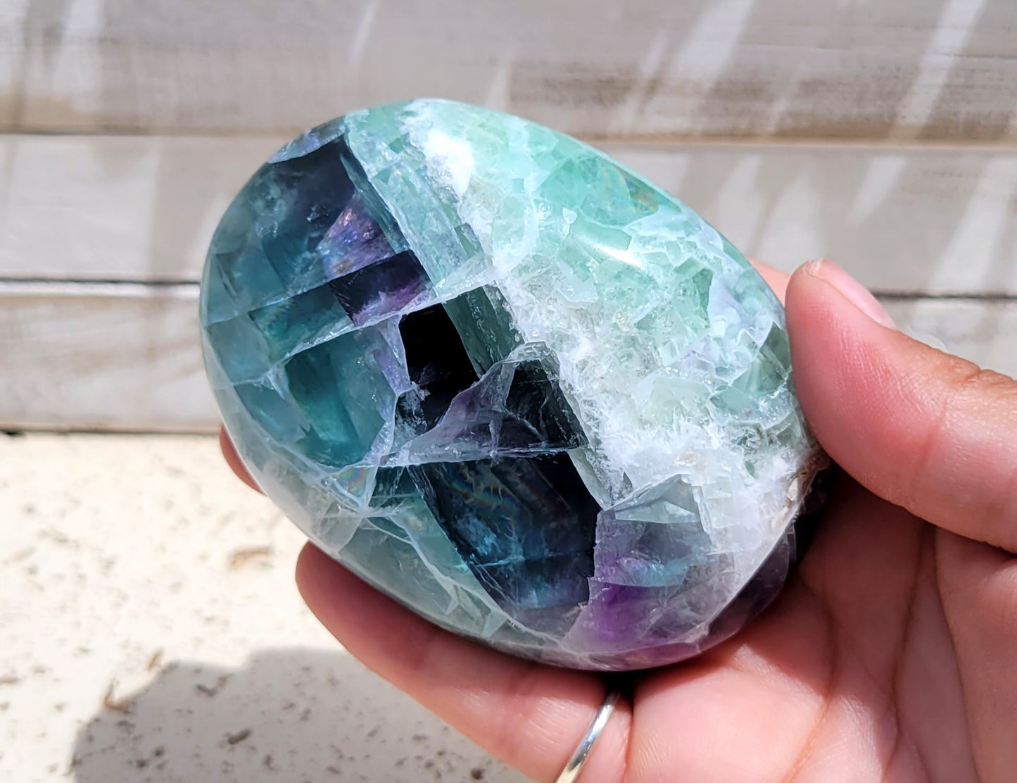 Fluorite Palm/Massage Stone