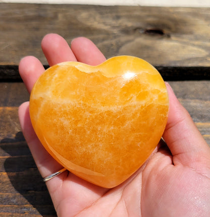 3" Orange Calcite Heart