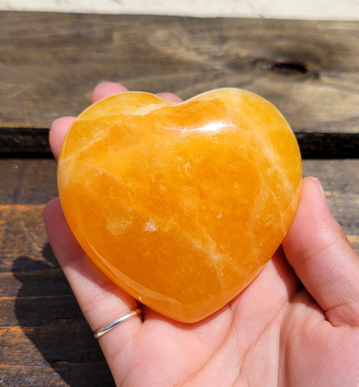 3" Orange Calcite Heart